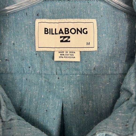 Men’s Billabong 1980s vintage blue striped button-up shirt. Men’s medium - Picture 2 of 4